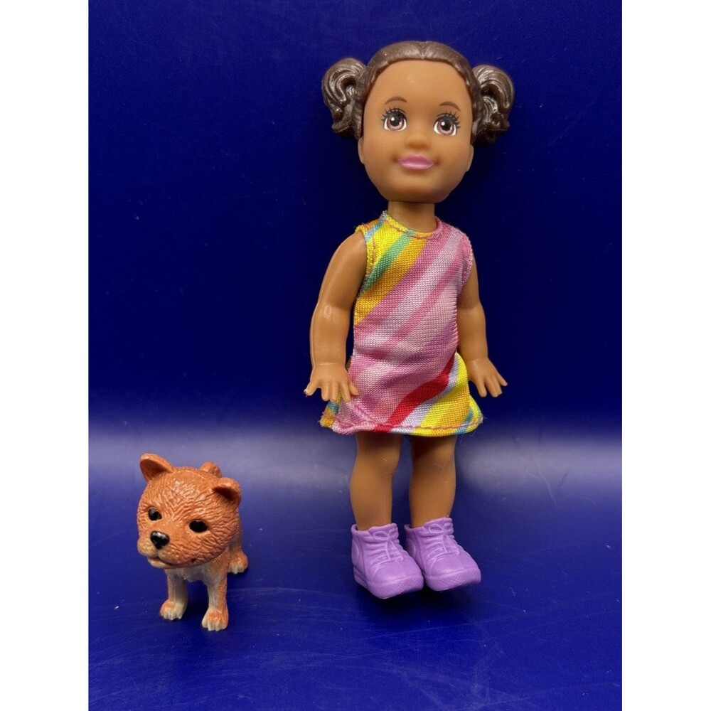 VTG Barbie Skipper Babysitters Inc Toddler Doll Rainbow Dress & Camper Puppy Dog